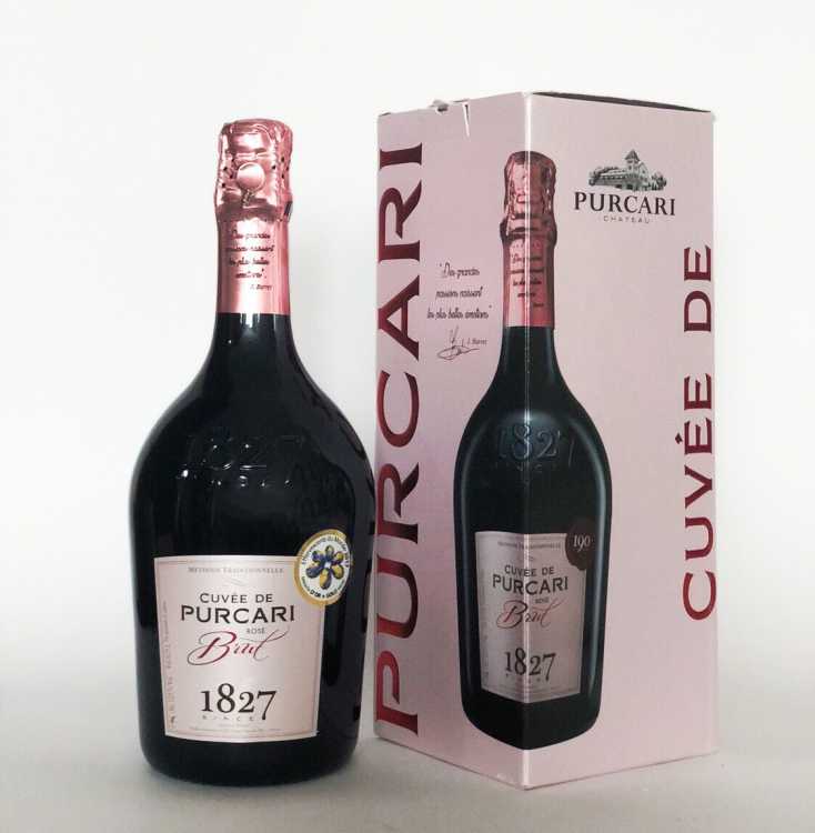 Шампанское «Cuvee de Purcari» розовое брют. 0,75 в коробке.
