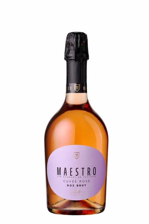 Шампанское «Maestro» 2021 Cuvee Rose, брют розовое. 0,75