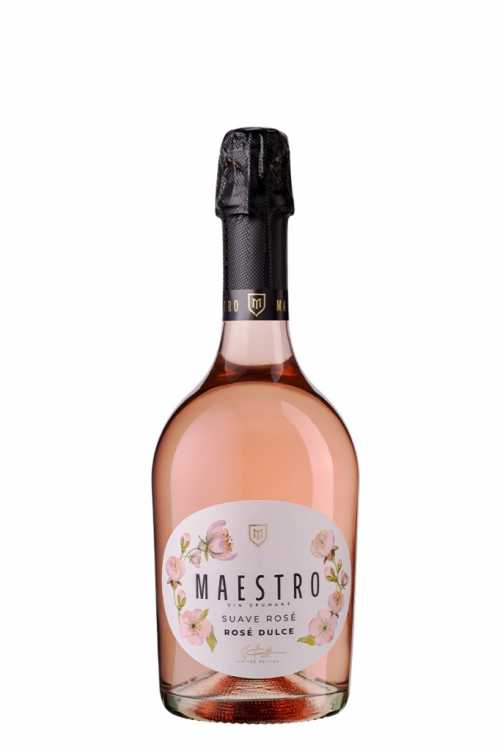 Шампанское «Maestro» 2022 Suave Rose, сладкое розовое. 0,75